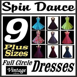 50s Vintage Style Pin Up Plus Size Formal Swing Dance Dress New  