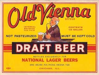 Old Vienna Vintage IRTP Lager Beer Label Chicago  
