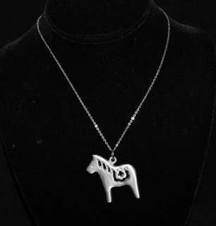 Vintage R Tennesmmed Pewter Horse Necklace From Sweden  