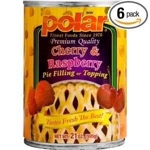 MW Polar Foods Cherry & Raspberry Pie Filling, 21 Ounce Cans (Pack of 