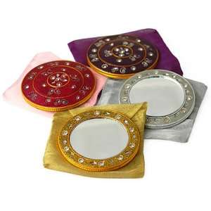    Makeup Mirrors with Organza Pouch   Set of 4 