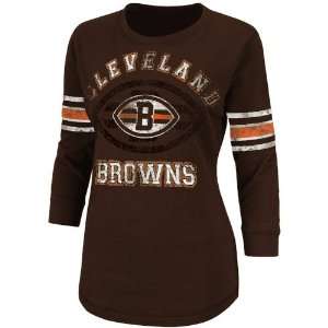  Cleveland Browns Womens Victory Is Sweet Brown 3/4 Sleeve 