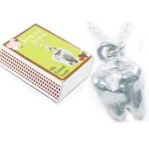 Handcrafted Jenny and Jimbob My Sweet Tooth Charm Necklace on 925 