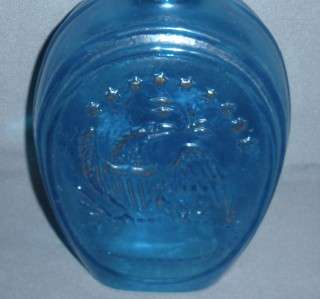 BLUE NEVER SURRENDER GLASS BOTTLE U.S. BICENTENNIAL EZRA BROOKS 