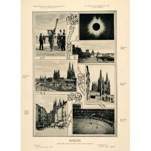  1907 Print Burgos Spain Eclipse Sun Cathedral Bullfight 
