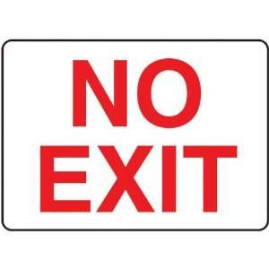 Safety Sign, No Exit, 7 X 10, Plastic  Industrial 