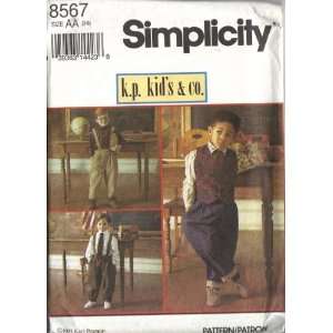  Simplicity 8567   Boys Suspender Pants, Shirt, Lined Vest 