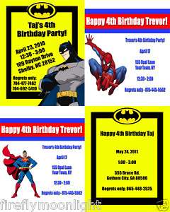 Superheros Personalized Party Invitations/Thank U Print  