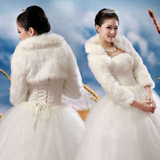   Ivory Faux Fur Wedding Bridal Wrap/Jacket/Shawl B508   