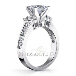 6mm Princess Moissanite Channel Engagement Ring  