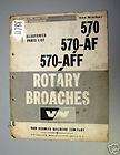 Van Norman Part List Rotary Broach 570, 570 AF, 570 AFF