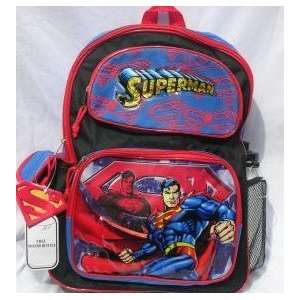  Dc Comics Superman Returns Medium Backpack w/ Water Bottle 