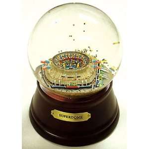  Superdome Musical Water Globe with Wood Base Sports 