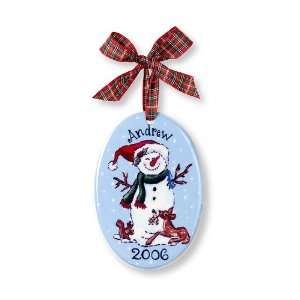 Personalized Snowman and Animals Ornament   Large
