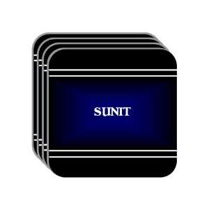 Personal Name Gift   SUNIT Set of 4 Mini Mousepad Coasters (black 