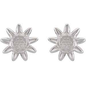  PAIR/09.40X09.40MM Sunflower Earrings W/safety Backs & Box Jewelry