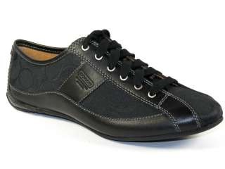 Coach Black Leather Signature C Print Suee Sneakers Size 6.5, 7, 7.5 