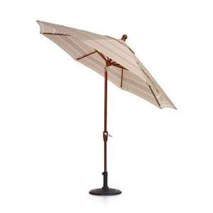   11 Auto tilt Umbrella Woodgrain Prmrs Strp Sunb Patio, Lawn & Garden