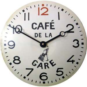  Roger Lascelles Convex Tin Clock, Café De La Gare Design 