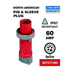  Leviton 560P7W Pin & Sleeve Plug 60 Amp 277/480 Volt 3PY 