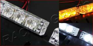 18 LED White / Amber Emergency Strobe Hazzard Strobe Lights w/ 3 Mode 