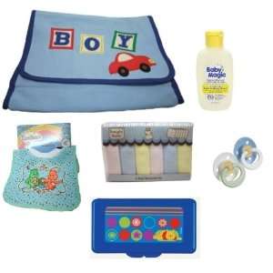  Newborn Baby Boy Gift Set, Includes Baby Boy Blue Diaper 