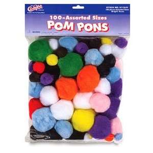 Pom Pon Assortments   100 Pack Pom Pon Assortment Arts 