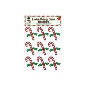  laser candy cane stickers   Case of 24