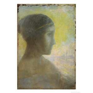   of a Young Woman in Profile Giclee Poster Print by Odilon Redon, 30x40
