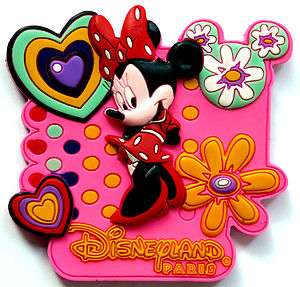 Disneyland Paris MINNIE MOUSE Pink Hearts Fridge Magnet  