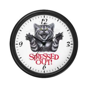  Wall Clock Stressed Out Cat 