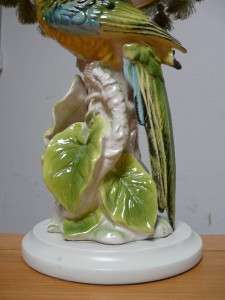 Incredible VINTAGE PARROT LAMP Meissen Style PORCELAIN Hollywood 