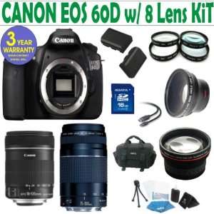  Canon EOS 60D 8 Lens Deluxe Kit with EF S 18 135mm f/3.5 5 