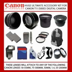  Huge 16GB Ultimate Lens Accessory Kit For Canon EOS Rebel T1i (500D 