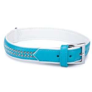 East Side Collection Soft Faux Leather Sparkle Gemstone Dog Collar, 8 