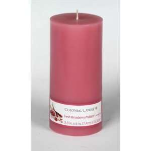 Colonial Candle Strawberry Rhubarb 3 x 6 Scented Smooth Pillar Candle