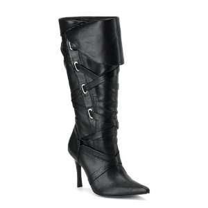  BANDIT 120, Blk Pu Strapped Pirate Knee Boot , 3 3/4 