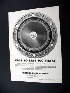 James B Clow & Sons Cast Iron Pipe 1955 print Ad  
