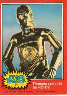 1977 STAR WARS VINTAGE CARD C3PO #124 NM/MT *H304  