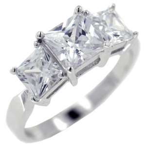  Pugster Square Cut Cz Trio Promise Ring Pugster Jewelry