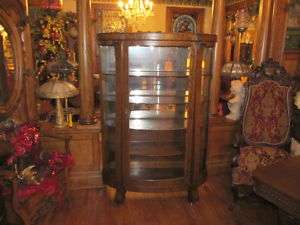 antique mission quartersawn oak china cabinet originall  