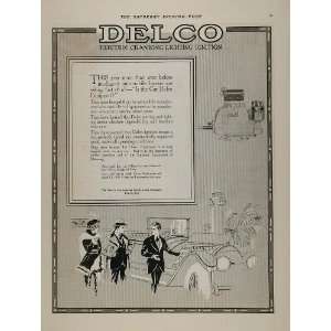 1915 Ad Delco Electric Car Cranking Lighting Ignition   Original Print 