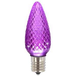 C9 Faceted LED Purple Twinkle Bulb w/ Nickel Base 130V45 