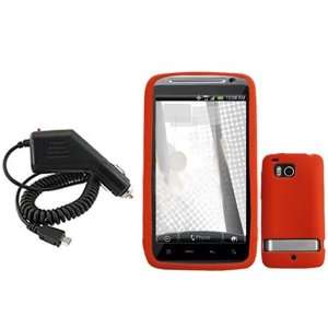   Case Faceplate Cover + Rapid Car Charger for HTC Incredible HD 6400