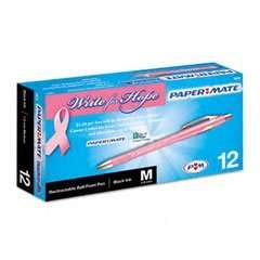 12 Papermate Flexgrip Elite Retractable Pink Ribbon Pen 041540749936 