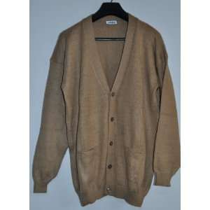 CARDIGAN ALPACA XL VNECK buttons with Pockets CAMEL MENS made in PERU 