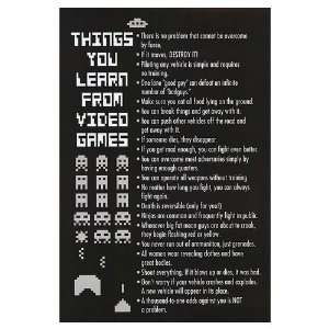  Things you learn from video games Movie Poster, 23 x 34.5 