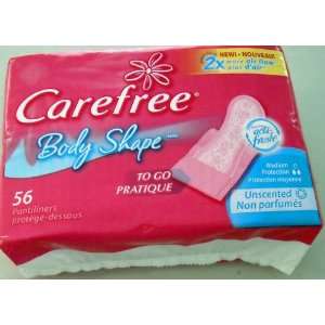  Carefree Body Shape Unscented Liners 56 Count (Pack of 3 