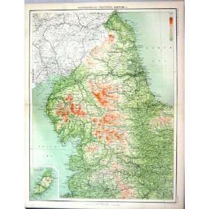  Bartholomew Map England Orographical Features Isle Man 