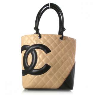 CHANEL CAMBON Ligne Quilted Medium Tote Bag Purse CC  